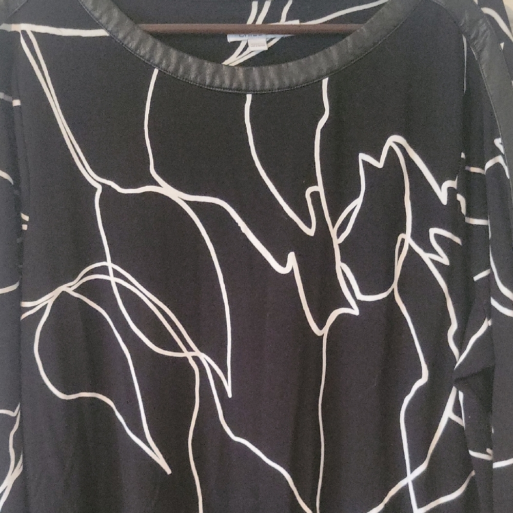 Chico's Black and White Striped Top